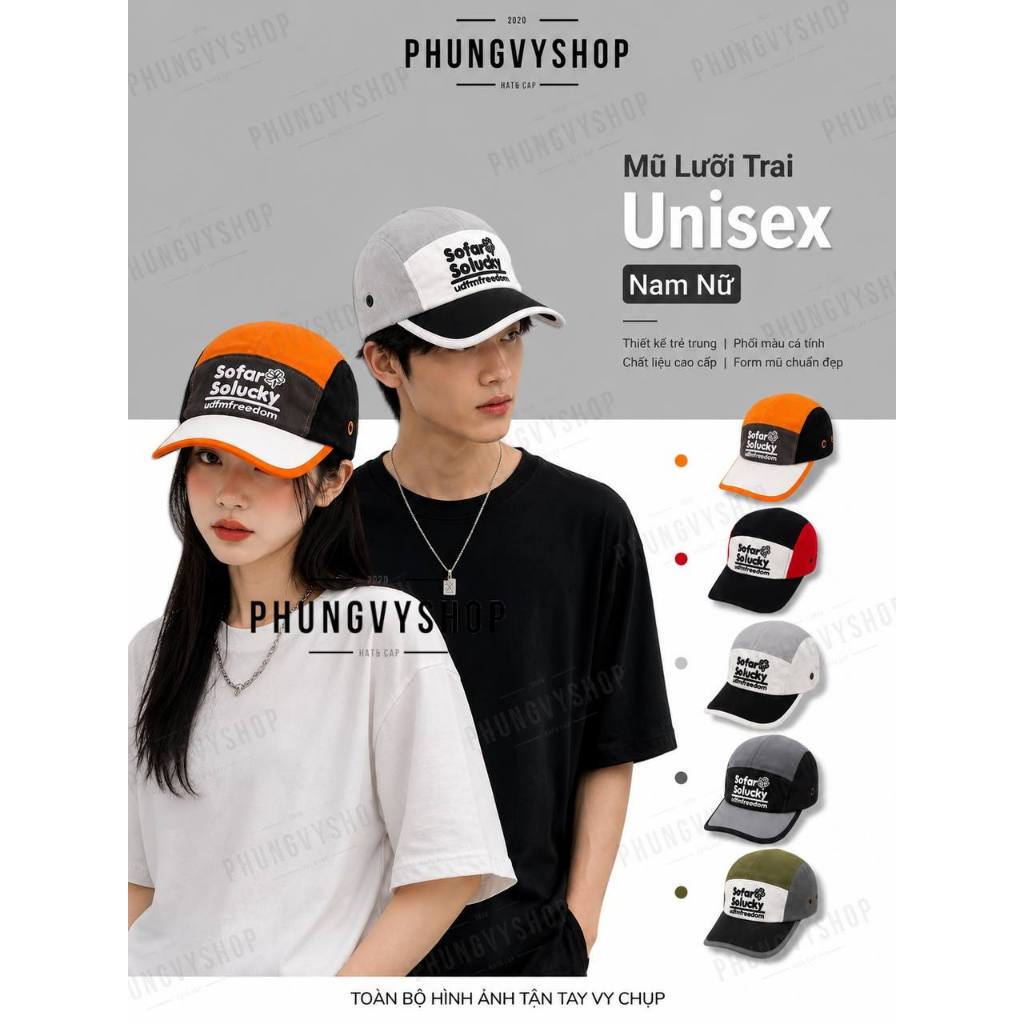 Mũ nón LƯỠI TRAI unisex nam nữ phong cách hàn quốc PHUNGVYSHOP- / Kết Lớn Kaki SOFAR np/