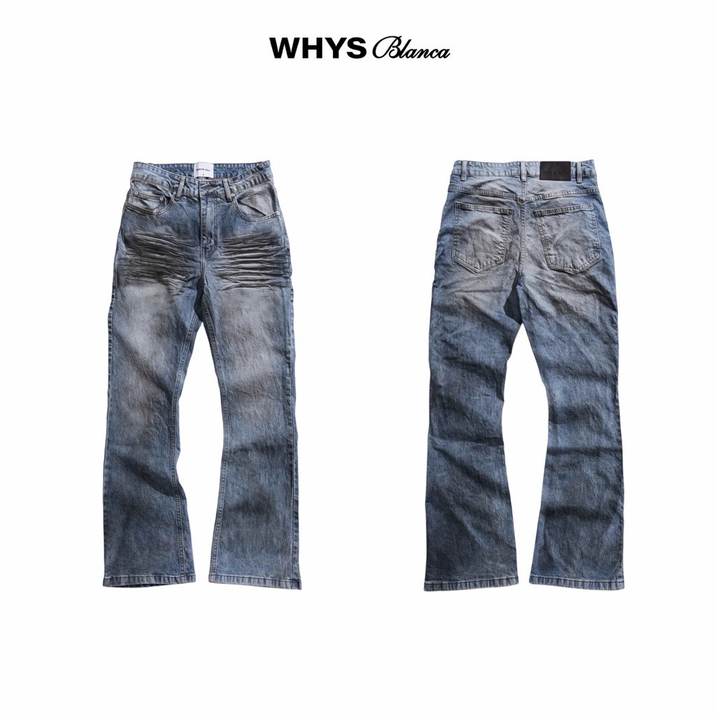 WHYS WASH JEANS P312 - Quần jeans wash ống loe Whys blanca.