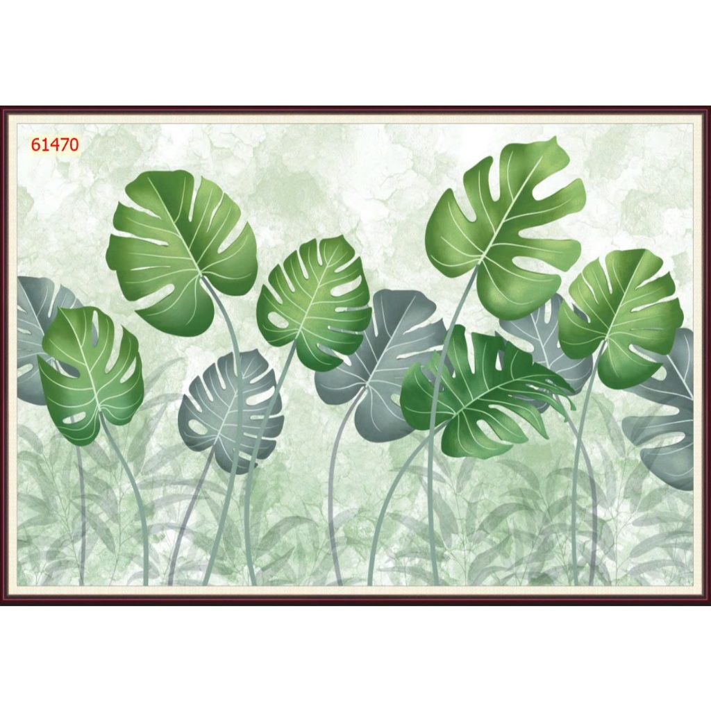 Tranh lụa dán tường, tranh rừng cây nhiệt đới tươi mát, mẫu mã đa dạng
