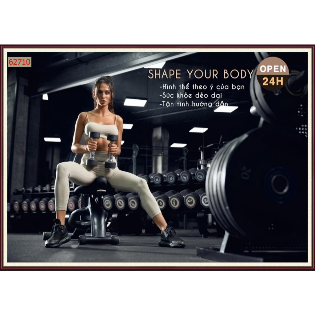 Tranh lụa 3D dán tường mẫu trang trí phòng gym cao cấp