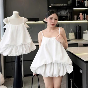 Đầm Babydoll 2 Dây Form Bubble Nàng Thơ Tiểu Thư Hàn Quốc