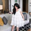 Đầm Babydoll Phối Ren Tầng Dáng Rộng Mặc Đi Chơi Du Lịch