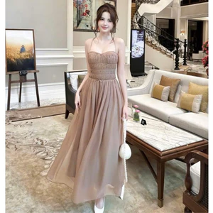 Đầm sơ mi cổ bẻ dáng dài - Màu đen / be thanh lịch🔥