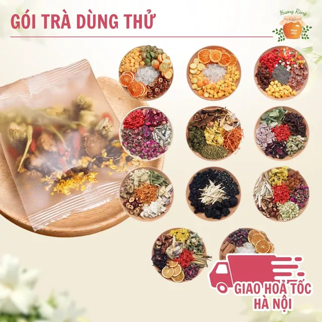 Gói Trà Dùng Thử Các Vị Trà Thảo Mộc Mix Vị Công Thức Độc Quyền HƯƠNG RỪNG THẢO MỘC