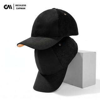 Mũ lưỡi trai thể thao màu đen vải nhung tăm RECKLESSCAPMAN CM98