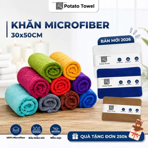 Khăn lau mặt 30x50cm khăn microfiber 100% potato towel khăn lau xe khăn nail khăn spa mềm mịn giá tận xưởng