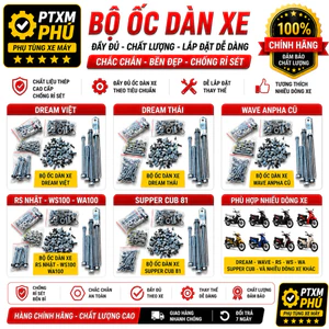 Bộ ốc dàn xe máy full bộ