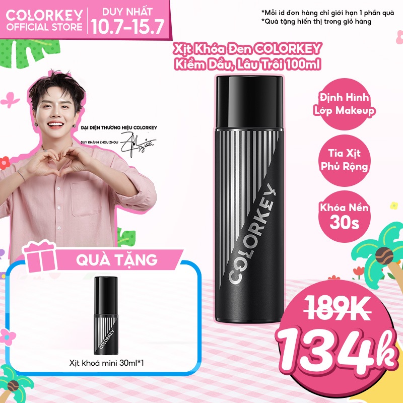 [BEST SELLER] Xịt Khóa Nền Colorkey 100ml - Kiềm Dầu, Giữ Makeup Lâu Trôi, Không Mốc Nền, Hỗ Trợ Cấp Ẩm Nhẹ