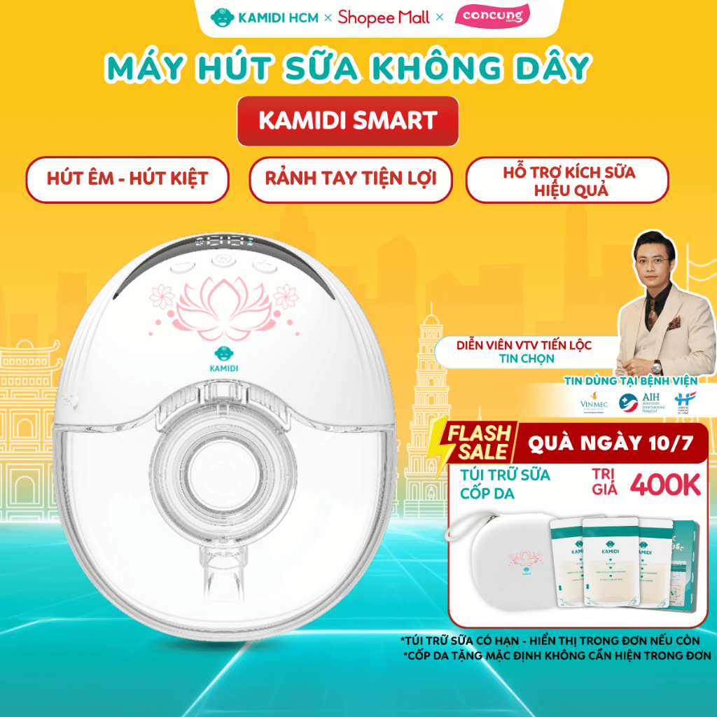 [HỎA TỐC HCM HN] Máy Hút Sữa Không Dây Kamidi Smart - Máy Hút Sữa Rảnh Tay - Máy Hút Sữa Cho Mẹ