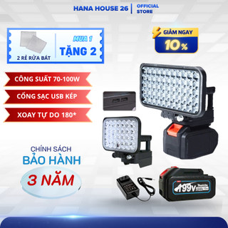 Đèn led 35/55 mắt siêu sáng sử dụng chân pin phổ thông MAKITA có 2 chế độ sáng, có 2 cổng sạc USB