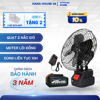 Quạt Tích Điện Lồng Sắt Makita, Đế Pin 21V - 2 Mức Gió, Sử Dụng 4-8-12 Tiếng, Kích Thước 8 Inch Hot 2026