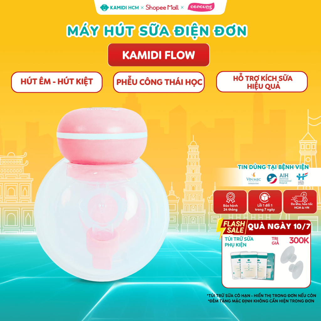 Máy Hút Sữa Kamidi Flow - Phiên Bản Máy Đơn Rảnh Tay Không Dây