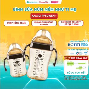 Bình Sữa Kamidi Gen 1 Chất Liệu PPSU Cho Bé Tập Ti - Dung Tích 210ml/300ml