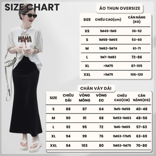 Bộ Áo Phông Nữ Chepol Form Rộng, In Chữ, Cổ Tròn, Phối Chân Váy, Chất Cotton( Áo Thun Trắng + Chân Váy Đuôi Cá)CP_12763