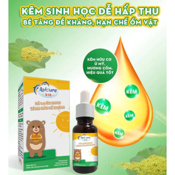 Avisure Zio Kẽm sinh học cho bé,bổ sung Kẽm hữu cơ giúp bé ăn ngon , hỗ trợ kích thích vị giác, tăng đề kháng cho trẻ