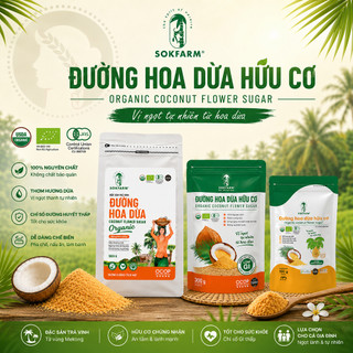 Đường hoa dừa hữu cơ Sokfarm organic coconut sugar