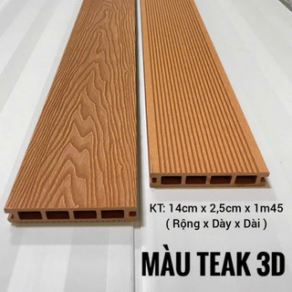 Thanh sàn gỗ nhựa ngoài trời 3D-dài 1m45 chịu nước - chịu nắng - chịu lực-chịu nhiệt độ cao