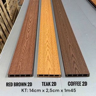 Thanh sàn gỗ nhựa ngoài trời 3D-dài 1m45 chịu nước - chịu nắng - chịu lực-chịu nhiệt độ cao
