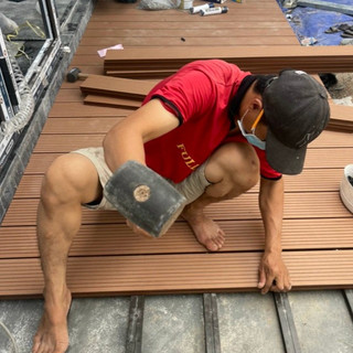 Thanh sàn gỗ nhựa ngoài trời 3D-dài 1m45 chịu nước - chịu nắng - chịu lực-chịu nhiệt độ cao