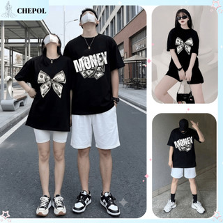 Áo Thun Cặp Đôi Chepol Unisex, Form Rộng, In Money, Áo Phông Nam Nữ Chất Cotton, Co Giãn, Dày Dặn, Thoáng Mát - CP_10077
