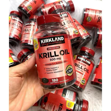 ♥️🤎 [HSD 07/2027] Dầu Nhuyễn Thể Kirkland Krill Oil 500mg 180 viên của Mỹ — Hỗ trợ tim mạch tăng cường miễn dịch