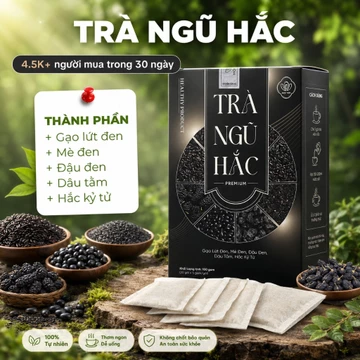 Trà Ngũ Hắc Premium - Trà Túi Lọc Gạo Lứt Đen Mè Đen Đậu Đen Dâu Tằm Hắc Kỷ Tử 100g