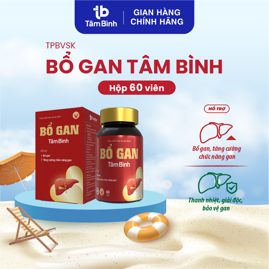 [Combo 1 tháng] 2 hộp Bổ gan Tâm Bình - Hỗ trợ giải độc, thanh nhiệt, giảm mề đay, mẩn ngứa, chán ăn, chức năng gan kém