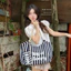 Túi Tote 𝐒𝐚𝐦𝐩𝐭𝐲 Dáng Tote Mềm In Chữ Sọc Dọc Vải Canvas Phối Quai Da Phong Cách Hàn Quốc 2026