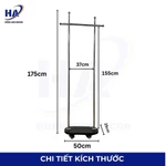 Giá kệ treo quần áo thép không gỉ giá để quần áo túi sách, mũ decor phòng ngủ, studio ,homestay có bánh xe di chuyển — ảnh 7