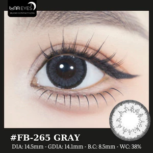 Lens mắt FB-265 Gray màu xám đen có viền tự nhiên, size lớn - thương hiệu LUNA EYES