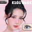 Lens mắt LUNA EYES E101 Blue màu xanh loang chấm sao lấp lánh, không viền nổi bật, size vừa