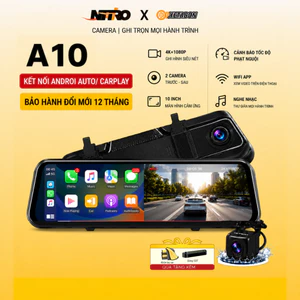 Camera hành trình A10 XETABON wifi kết nối ĐT,CarPlay, AnDroid Auto bản đồ cảnh báo tốc độ phạt nguội nghe nhạc BH 12T