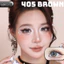Lens mắt FD-405 Brown màu nâu hồng viền đậm nổi bật, size lớn - thương hiệu LUNA EYES