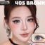 Lens mắt FD-405 Brown màu nâu hồng viền đậm nổi bật, size lớn - thương hiệu LUNA EYES