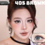 Lens mắt FD-405 Brown màu nâu hồng viền đậm nổi bật, size lớn - thương hiệu LUNA EYES