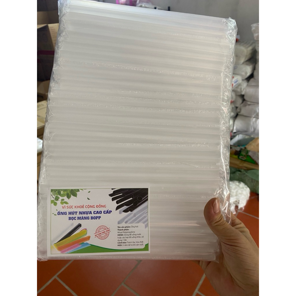 Bịch Ống hút nhựa phi 6/8/12 có bọc màng từng ống