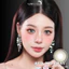 Lens mắt FD-405 Gray màu xám nâu mắt mèo, viền nâu đen, size lớn - brand LUNA EYES