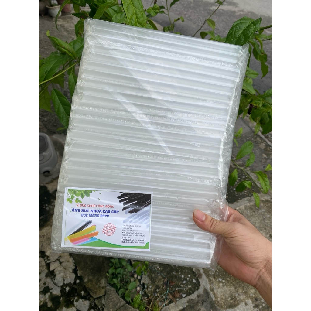 Bịch Ống Hút nhựa phi 6/8/12  bọc màng BOPP An Toàn -Vệ Sinh