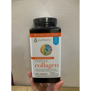 date 10/2027 - mẫu mới Viên Uống Collagen YouTheory Concentrated Effect Verisol Collagen 345 Viên