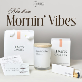 Nến Thơm Quà Tặng Cao Cấp Mornin'Vibes Hương Hoa Thơm Dịu Dàng LUMOS CANDLES [Kèm Túi Thiệp] Cho Phòng Vừa Và Nhỏ
