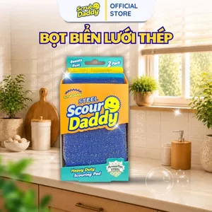 Set 2 Scour Daddy lưới thép Miếng Lưới ArmorTec® STEEL rửa sạch loại bỏ các mảng bám cứng đầu
