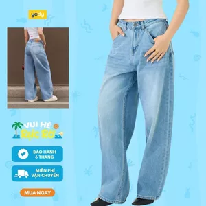 Quần jeans nữ YODY 100% cotton thấm hút mồ hôi WCJE26A013