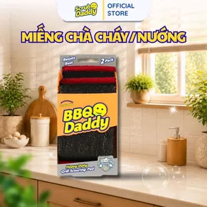Set 2 miếng cọ thép BBQ Daddy Scour Steel - hổ trợ cho cháy, két, nướng và vết bẩn cứng đầu