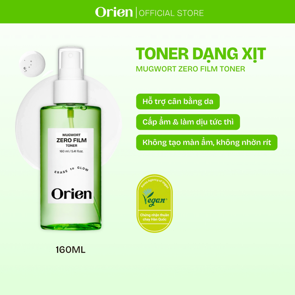 Nước cân bằng dạng xịt Orien Mugwort Soothe In Toner 160ML | Toner xịt ngãi cứu cân bằng & làm dịu