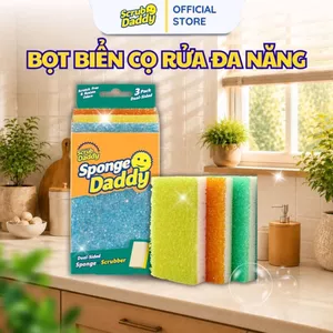 Miếng Rửa Bọt biển Sponge Daddy - Hai Mặt Đa Năng Scrub Daddy ( hàng công ty có tem phụ )
