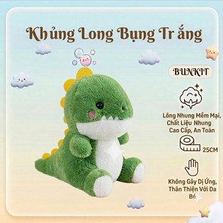 Gấu Bông Bunkit - Khủng Long Bụng Trắng Thú Nhồi Bông Mini Cao Cấp Cho Bé 25cm