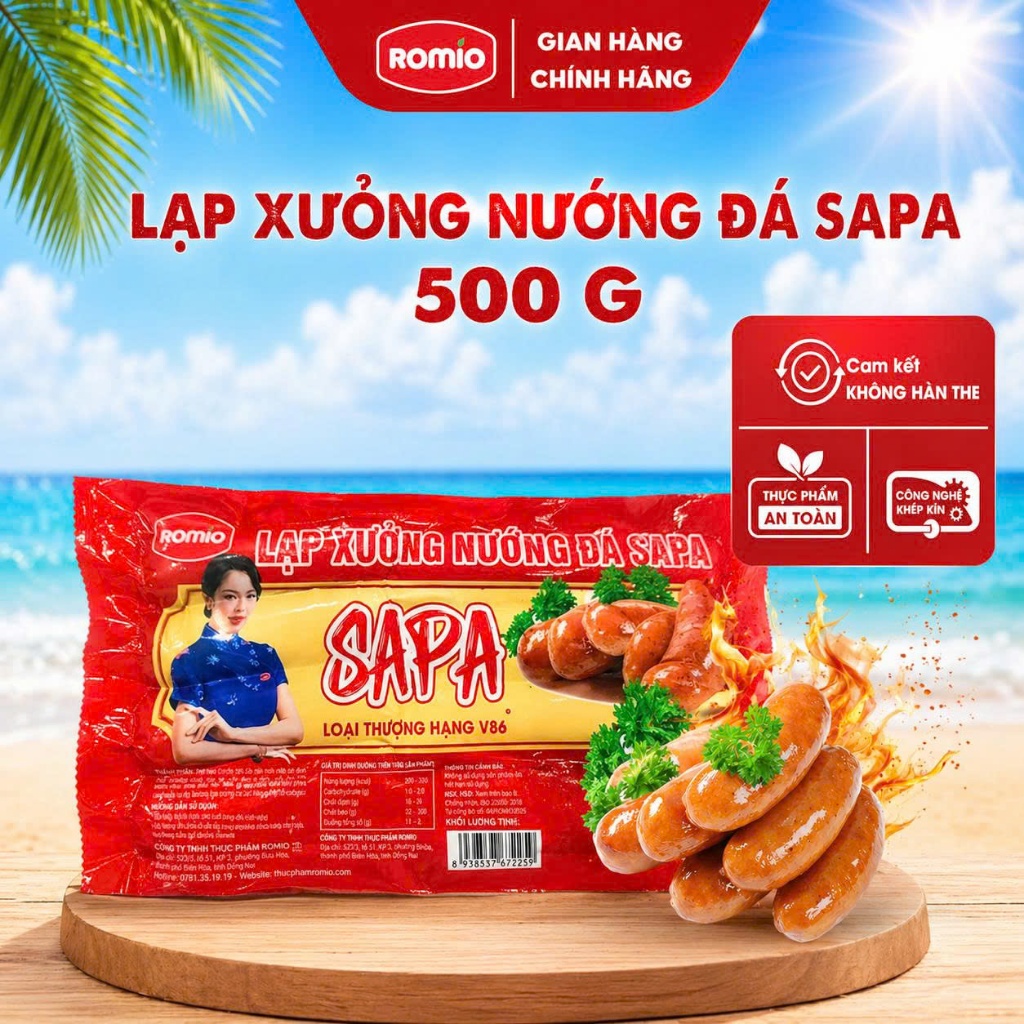 (SALE SHOCK) Lạp Xưởng Nướng Đá Sapa Siêu Ngon,Nướng Chiên Thơm Ngon, Hương Vị Hấp Dẫn