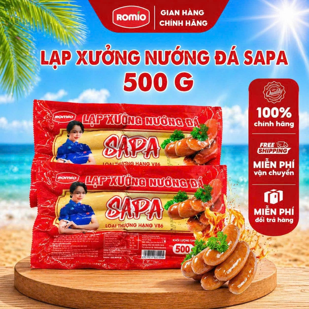 (SALE SHOCK) Lạp Xưởng Nướng Đá Sapa Siêu Ngon,Nướng Chiên Thơm Ngon, Hương Vị Hấp Dẫn