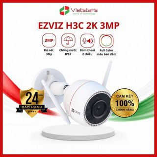 Camera EZVIZ H3C 3MP/2K màu bản đủ thân trụ ngoài trời, có màu ban đêm, đàm thoại 2 chiều