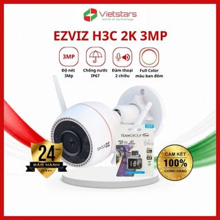 Camera EZVIZ H3C 3MP/2K màu bản đủ thân trụ ngoài trời, có màu ban đêm, đàm thoại 2 chiều
